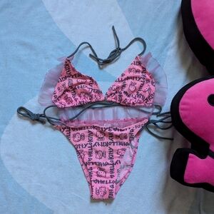 hello kitty bikini top and bottom L